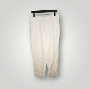 Peck & Peck White Linen Pants size Large